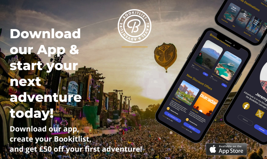 Download our App create your Bookitlist and get 50 off your first adventure